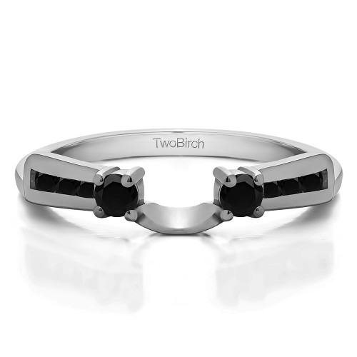 0.26 Ct. Black Channel and Prong Round Stone Ring Wrap Enhancer