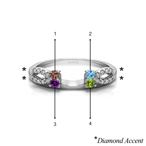 Genuine Birthstone Delicate Bow Style Ring Wrap(0.2 Carat)