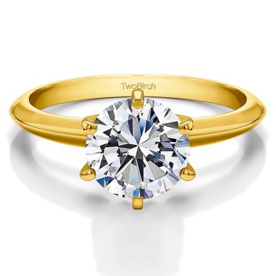 1 Carat Round Six Prong Traditional Style Solitaire Engagement Ring