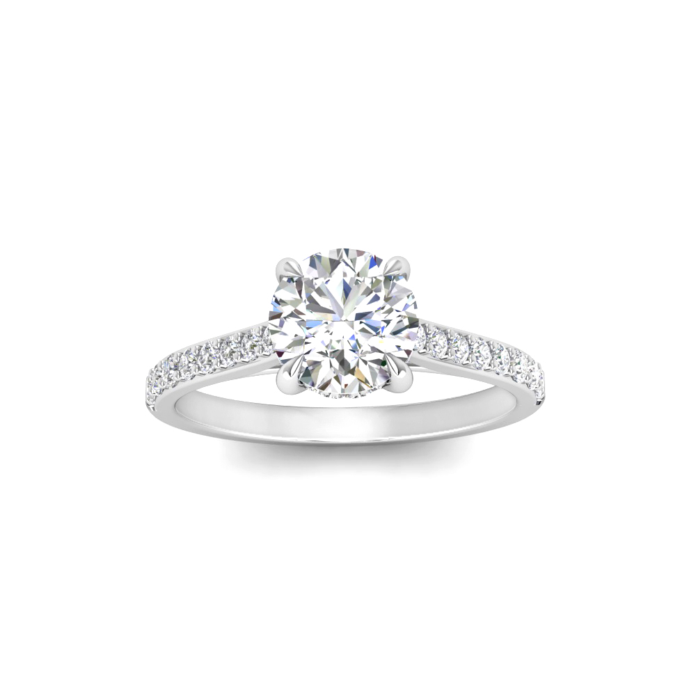1 Ct Round Lab Diamond Secret Halo Classic Engagement Ring