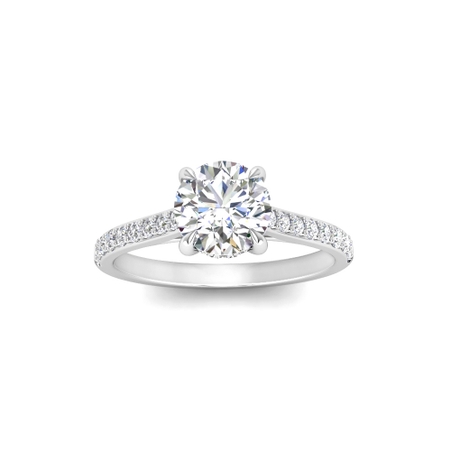 1 Ct Round Moissanite Secret Halo Classic Engagement Ring