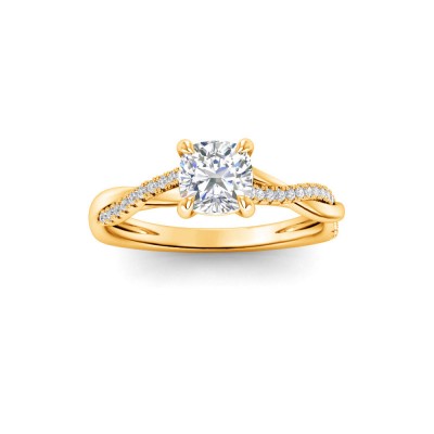 1 Ct Cushion Lab Diamond Intertwined Engagement Ring