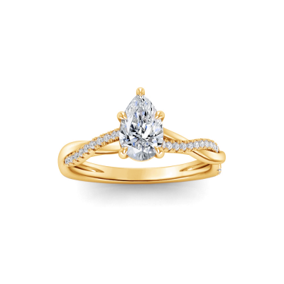 1 Ct Pear Lab Diamond Intertwined Engagement Ring