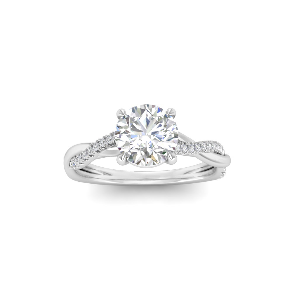 1 Ct Round Lab Diamond Intertwined Engagement Ring