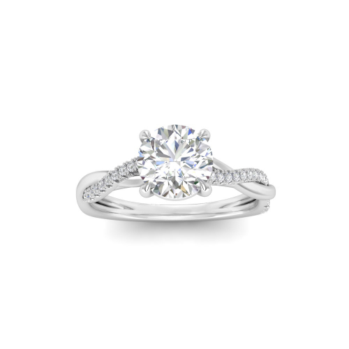 1 Ct Round Moissanite Intertwined Engagement Ring