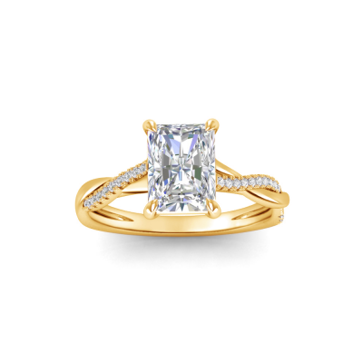 1 Ct Radiant Lab Diamond Intertwined Engagement Ring