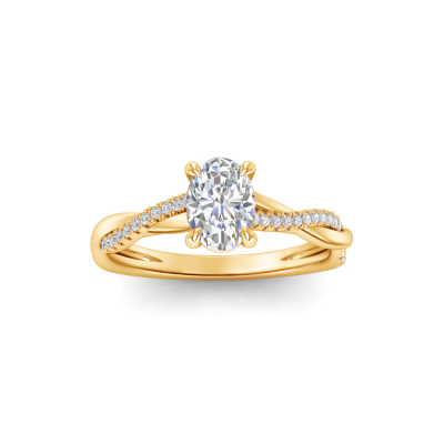 1 Ct Oval Lab Diamond Intertwined Engagement Ring
