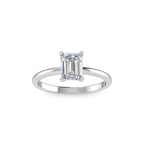 1 Ct Emerald Moissanite Solitaire Engagement Ring