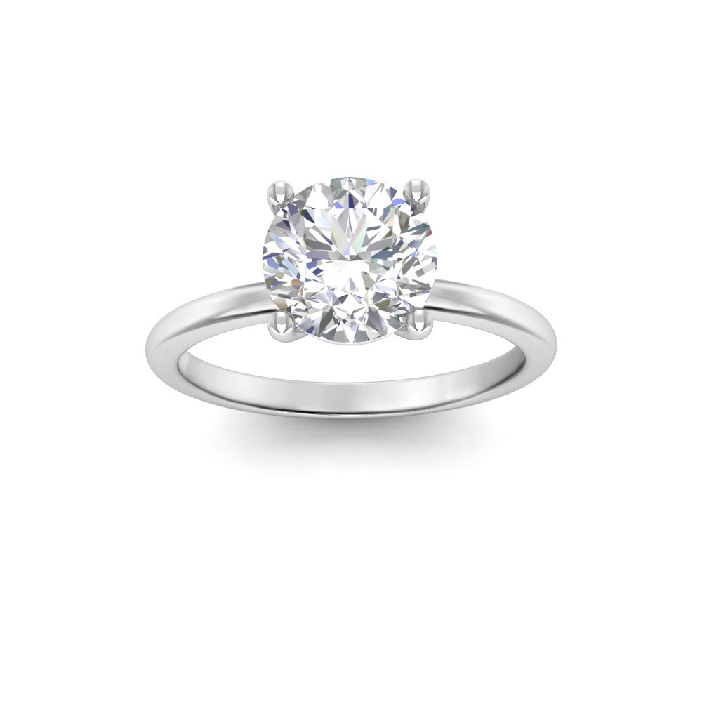 1 Ct Round Lab Diamond Solitaire Engagement Ring