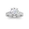 1 Ct Round Moissanite Secret Halo Classic Engagement Ring with Accent Diamonds