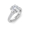 1 Ct Round Moissanite Secret Halo Classic Engagement Ring with Accent Diamonds