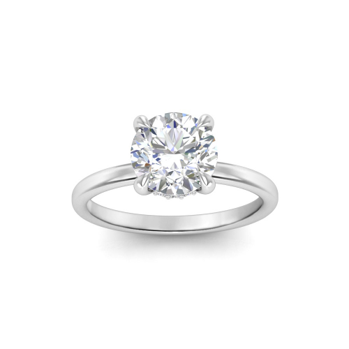 1 Ct Round Moissanite Secret Halo Engagement Ring