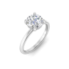 1 Ct Round Lab Diamond Secret Halo Engagement Ring