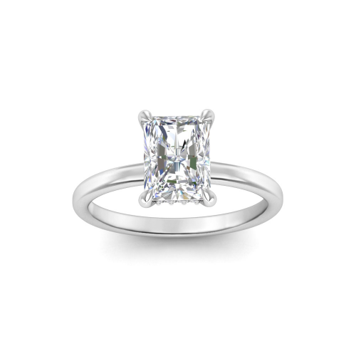 1 Ct Radiant Moissanite Secret Halo Engagement Ring
