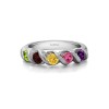 Genuine Birthstone Five Stone Swirl Set Wedding Band (0.48 Carat)