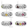 Genuine Birthstone Five Stone Swirl Set Wedding Band (0.48 Carat)