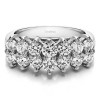 0.53 Carat Double Row Double Shared Prong Raised Wedding Ring