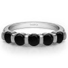 0.25 Carat Black Five Stone Bar Set Wedding Band
