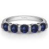 0.25 Carat Sapphire Five Stone Bar Set Wedding Band