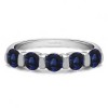 0.33 Carat Sapphire Five Stone Wide Bar Set Wedding Band