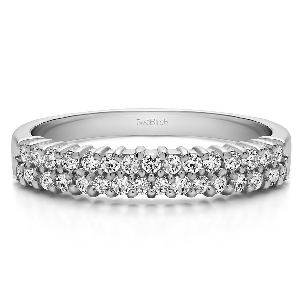 0.5 Carat Double Row Shared Prong Wedding Ring