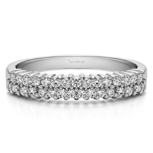 0.5 Carat Double Row Shared Prong Wedding Ring