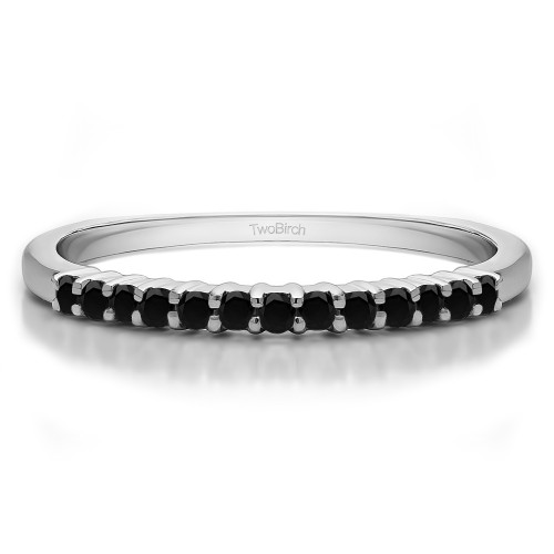 0.25 Carat Black Double Shared Prong Thin Wedding Band