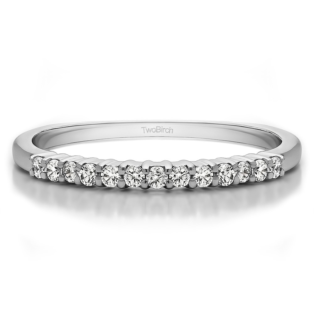 0.25 Carat Double Shared Prong Thin Wedding Band