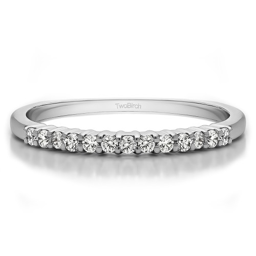0.25 Carat Double Shared Prong Thin Wedding Band