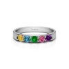 Genuine Birthstone Five Stone Pave Set Anniversary Band(0.5 Carat)