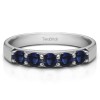 0.25 Carat Sapphire Five Stone Pave Set Anniversary Band