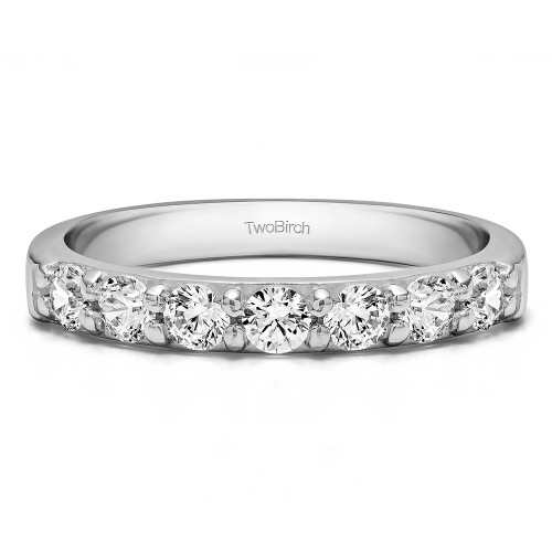 0.25 Carat Seven Stone Common Prong Wedding Ring