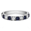 0.24 Carat Sapphire and Diamond Twelve Stone Round Pave Set Wedding Band