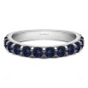 0.24 Carat Sapphire Twelve Stone Round Pave Set Wedding Band