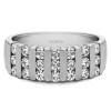 0.26 Carat Three Row Bar Set Wedding Ring