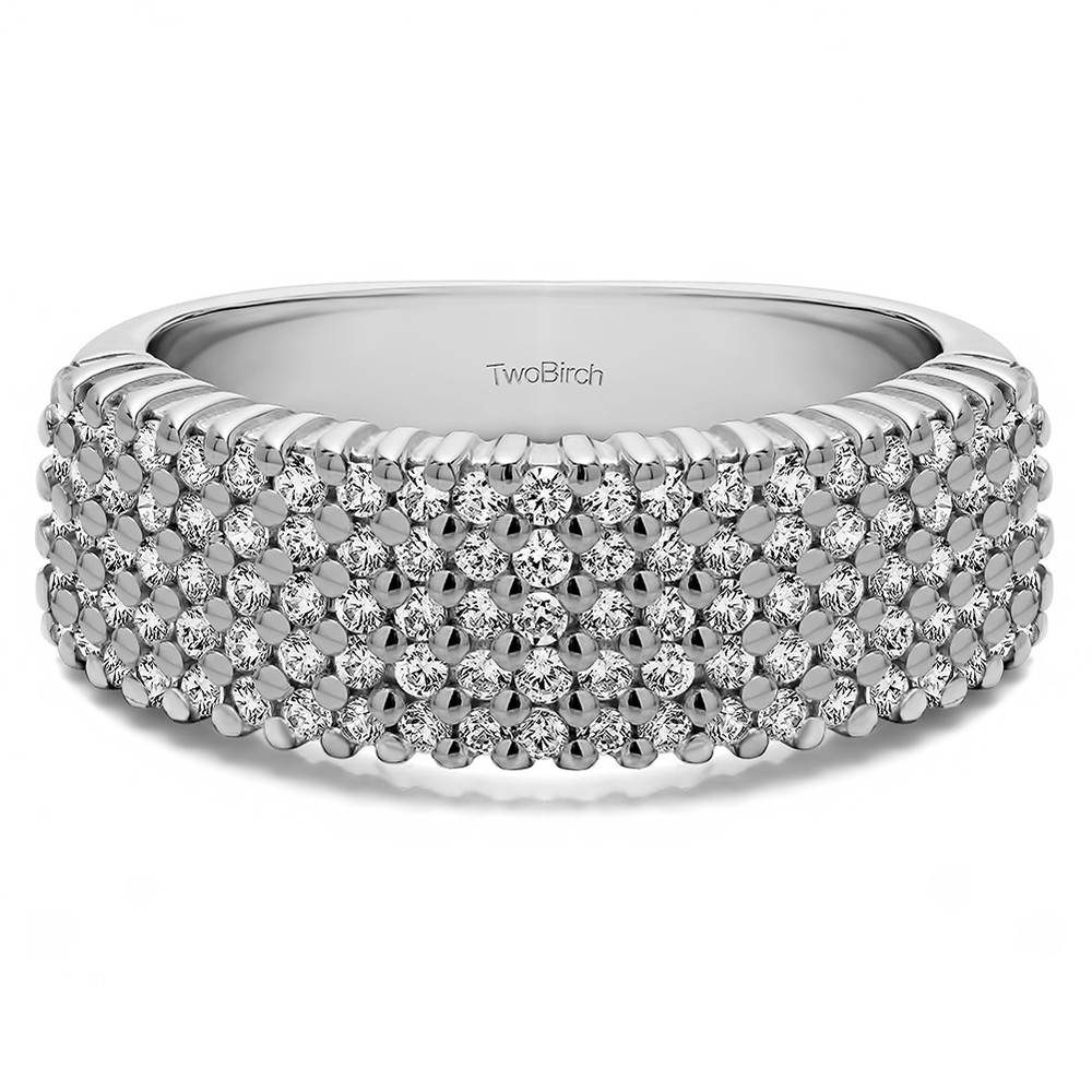 0.48 Carat Multi Row Common Prong Wedding Ring