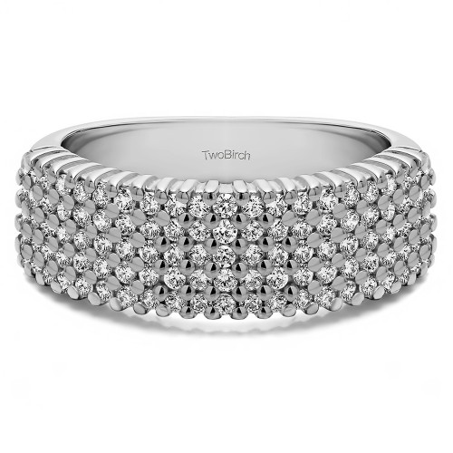 0.48 Carat Multi Row Common Prong Wedding Ring