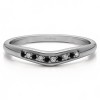 0.1 Ct. Black and White Ten Stone Thin Contour Wedding Band