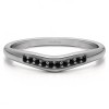 0.1 Ct. Black Ten Stone Thin Contour Wedding Band