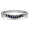 0.1 Ct. Sapphire Ten Stone Thin Contour Wedding Band