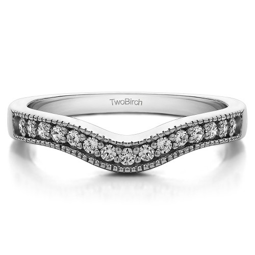 0.24 Ct. Vintage Contour Band with Milgrained Edges