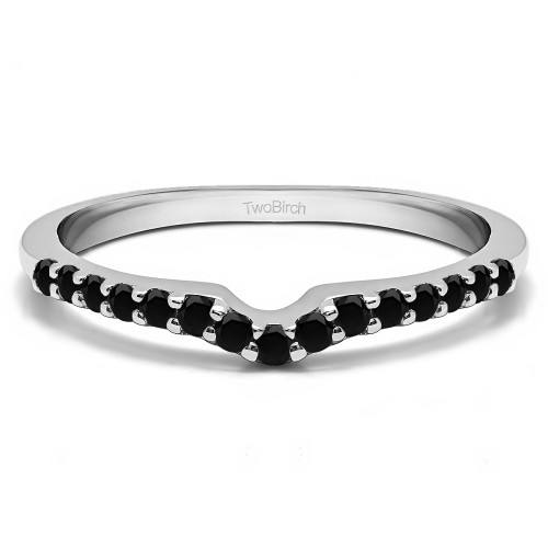 0.15 Ct. Black Delicate Notched Contour Band