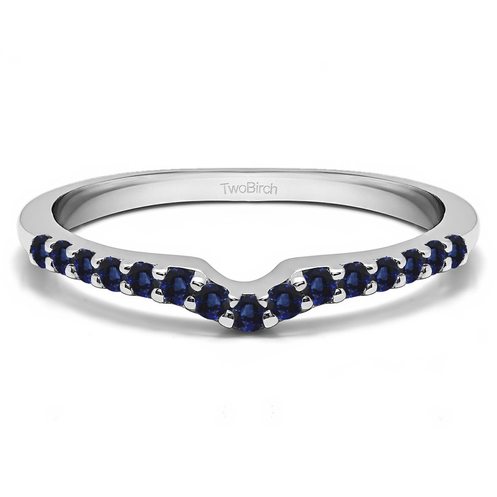 0.15 Ct. Sapphire Delicate Notched Contour Band