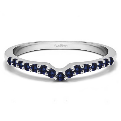 0.15 Ct. Sapphire Delicate Notched Contour Band