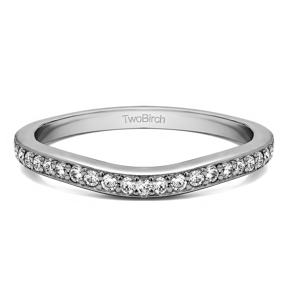 0.42 Ct. Dainty Curved Round Shared Prong Tracer Band