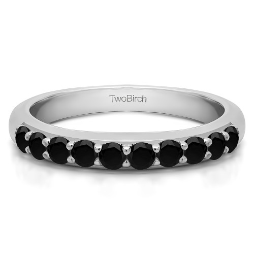 0.2 Carat Black Common Prong Set Wedding Ring