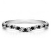 0.17 Ct. Black and White Delicate Contour Matching Wedding Ring
