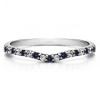 0.17 Ct. Sapphire and Diamond Delicate Contour Matching Wedding Ring