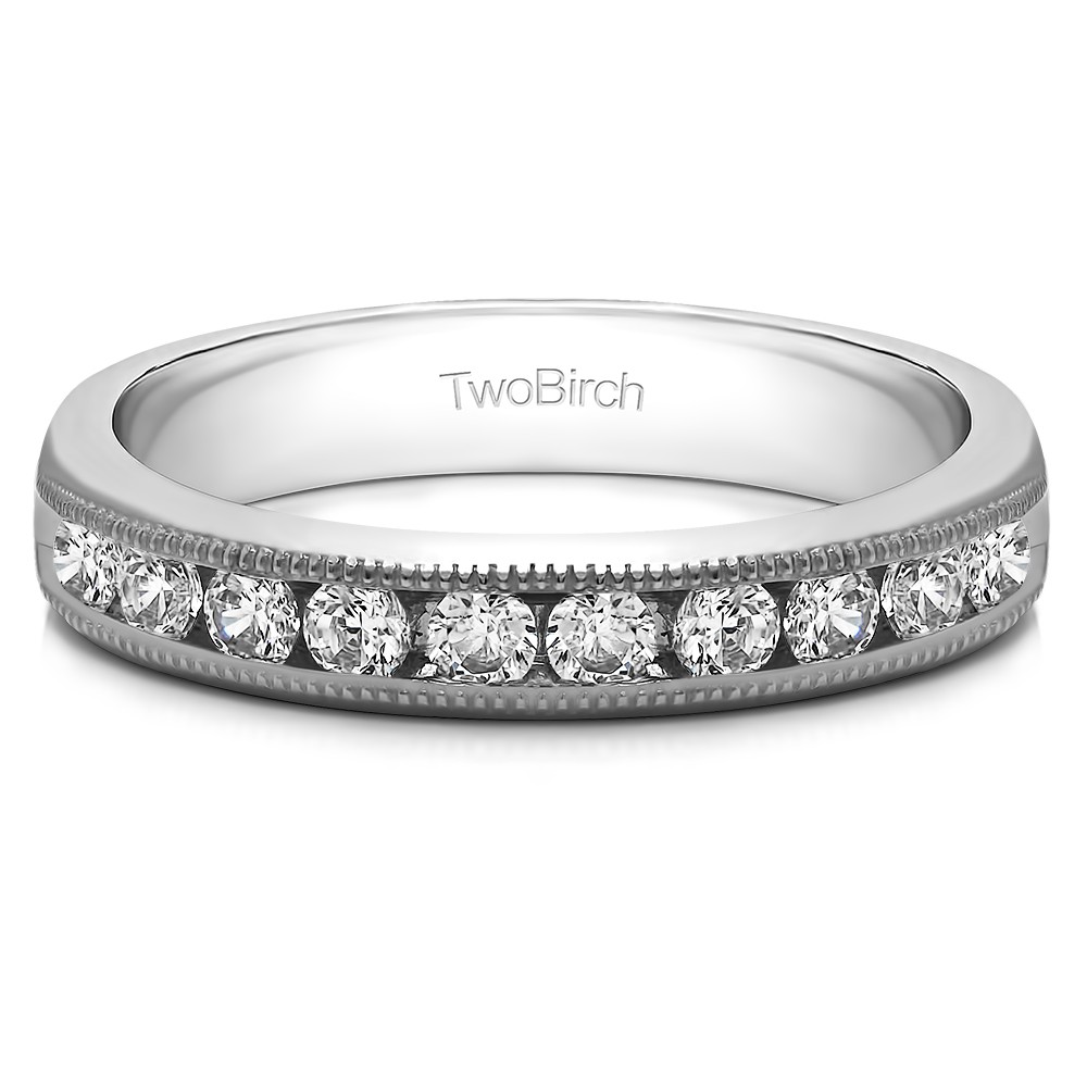 0.5 Carat 10 Stone Open Ended Channel Set Wedding Ring