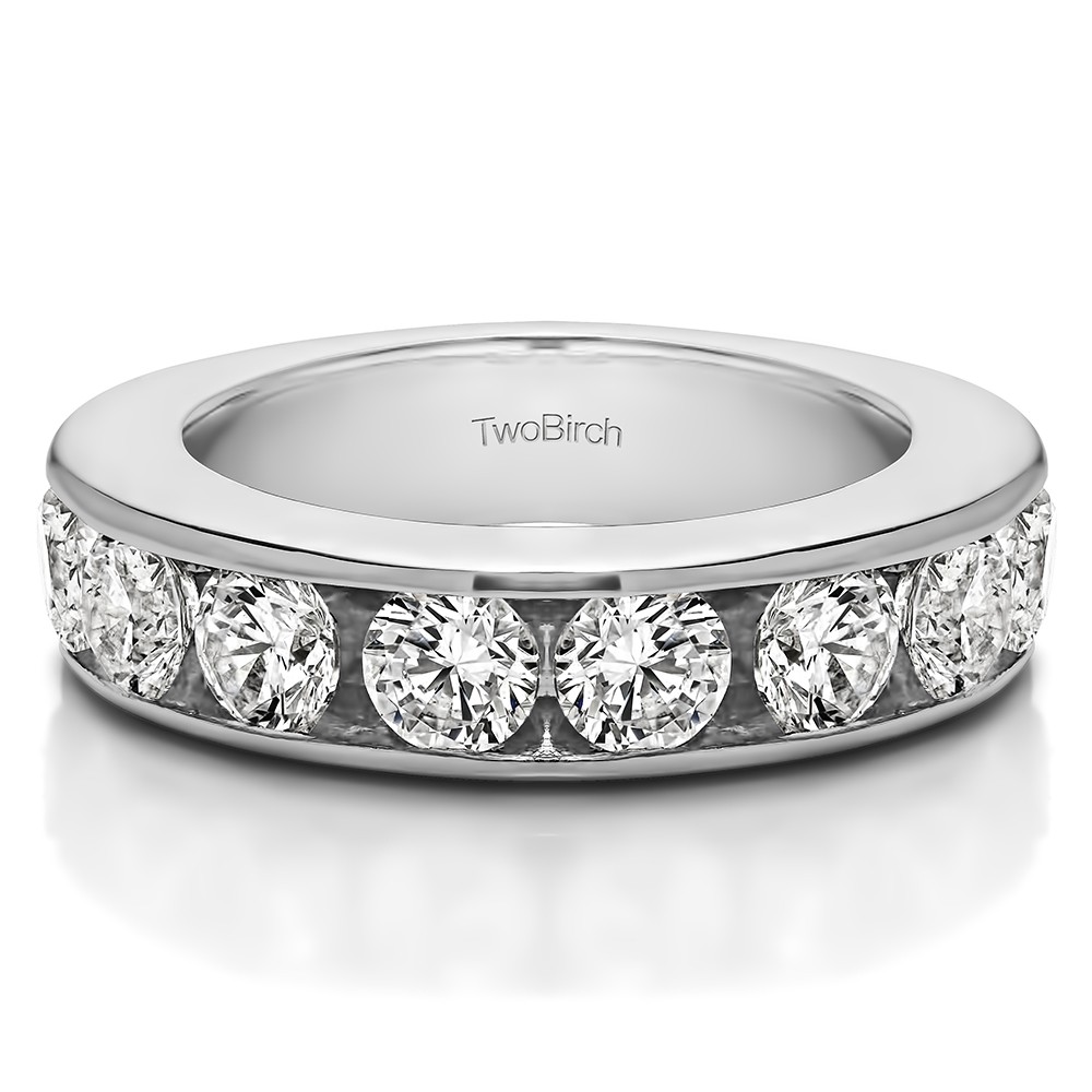 0.25 Carat 10 Stone Open Ended Channel Set Wedding Ring